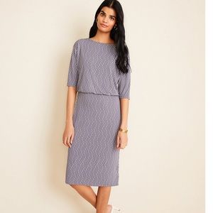 Geo Shirred Sheath Dress Ann Taylor - brand new with tags!